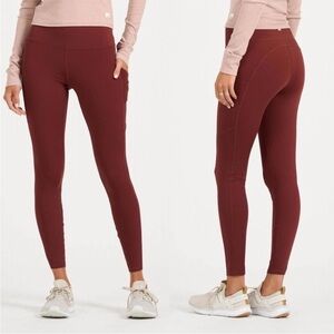 Vuori Women's Stride 7/8 Length Leggings - Brick Red/Orange - Size Large